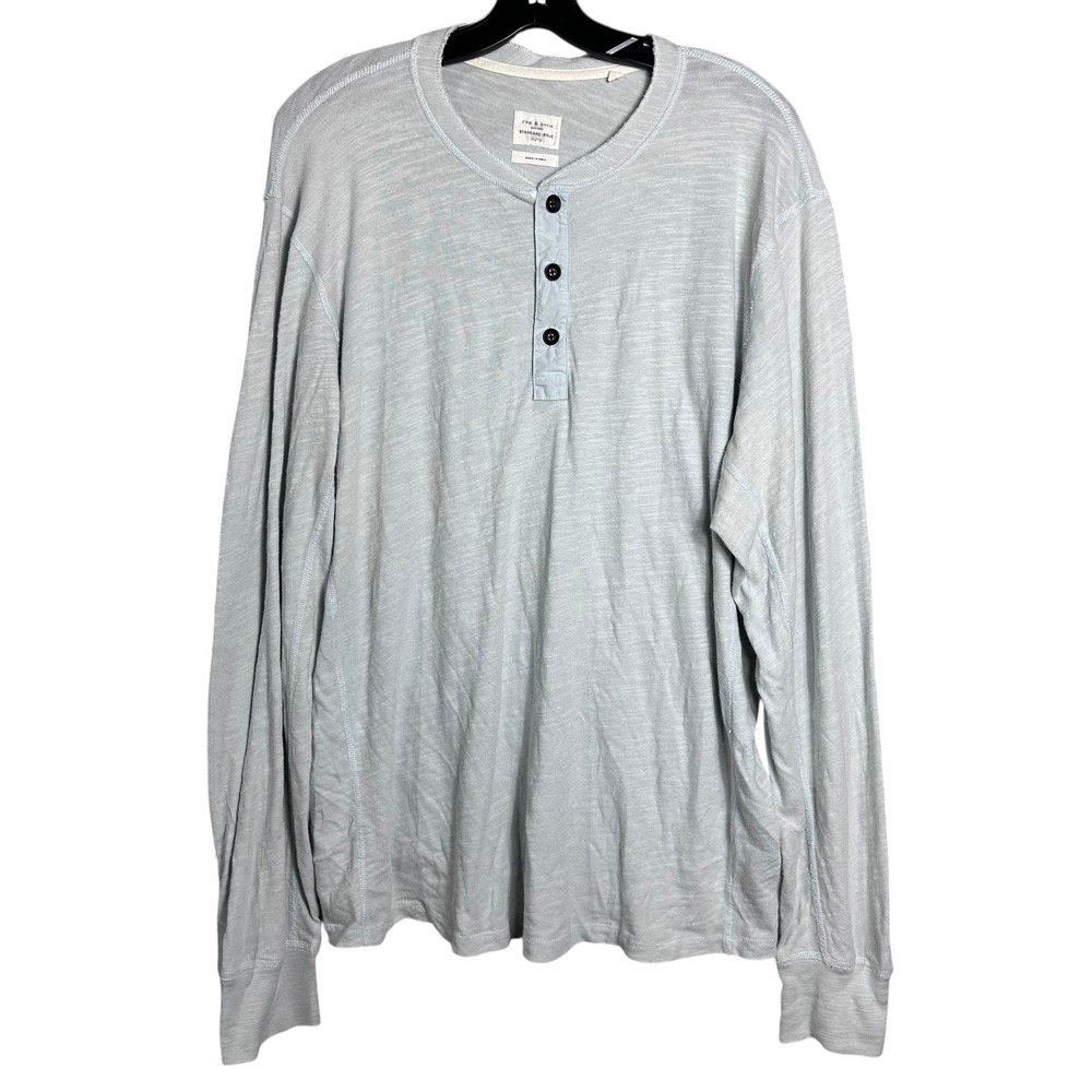 rag bone Standard Issue Mens Light Blue Cotton cozy luxury Henley XL layering